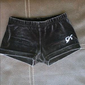 GK elite black velvet micro mini workout shorts!
